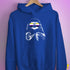 Pride Sloth Nonbinary Flag Sunglasses Hoodie - Royal Blue